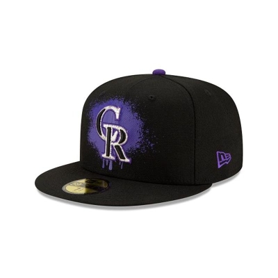 Colorado Rockies Gorra | New Era MLB Drip Front 59fifty Fitted Cap Mexico - Negros